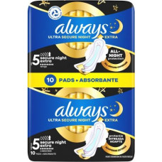 Higiēniskās paketes Always Ultra Secure Night Extra, 5 gab. x 2 gab. iepakojums