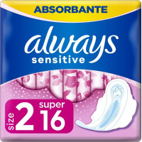 Higieniskās paketes ALWAYS Sensitive Super Plus, S2, 16 gab.