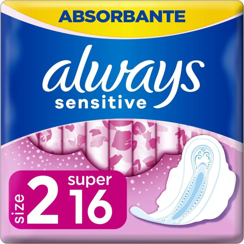 Higieniskās paketes ALWAYS Sensitive Super Plus, S2, 16 gab.