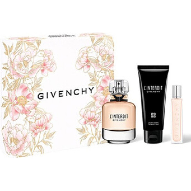 Givenchy L&acute; Interdit D&aacute;rkov&aacute; sada EDP 80 ml, tělov&eacute; ml&eacute;ko 75 ml a miniaturka EDP 12,5 ml