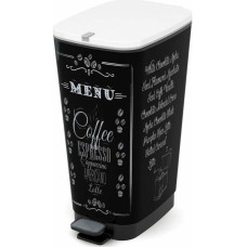 Atkritumu tvertne ar pedāli KIS CHIC Coffee Motif, melns, 50 L
