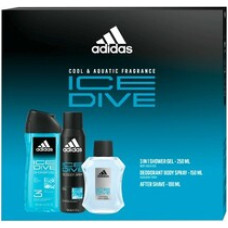 Adidas Ice Dive Gift set Aftershave 100 ml, shower gel 250 ml and deodorant 150 ml