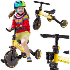 Trike Fix Mini krosa trīsritenis 3in1 ar pedāļiem dzeltenā krāsā