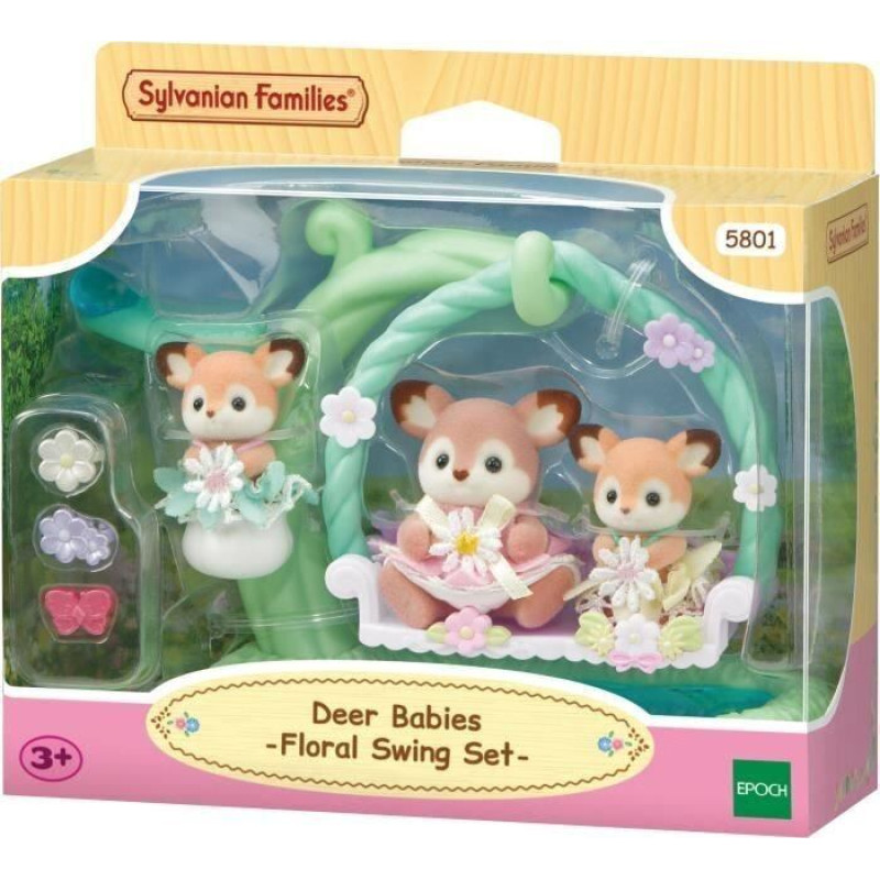 Ziedu šūpoļu komplekts Deer Babies Sylvanian Families