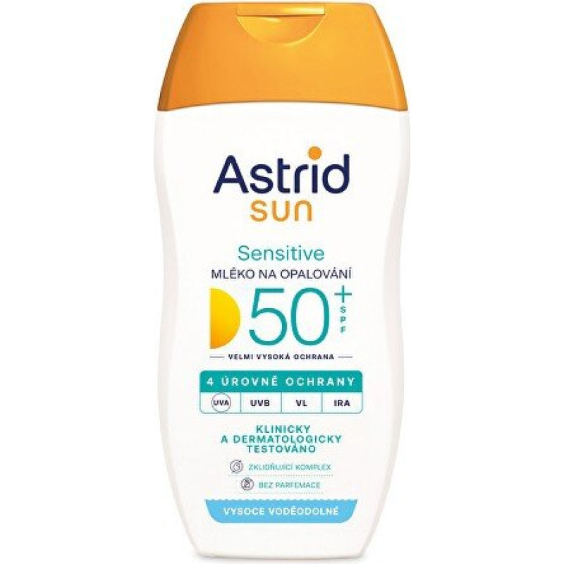 Astrid Sauļošanās pieniņš Sensitive SPF 50+ Sun 150 ml