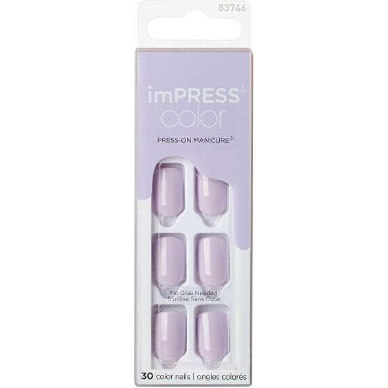 Pašlīmējošie nagi Kiss imPRESS Picture Purplect, īss garums, 30 gab