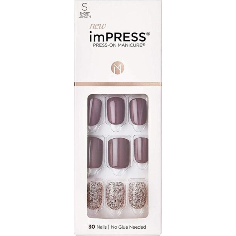 Pašlīmējošie nagi - KISS - Modelis KIMM06C - Garums S - 30 gabali - Brūns/Brokoļi