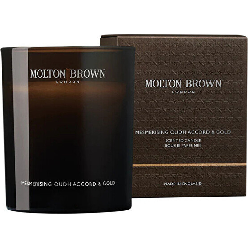 Aromātiskā svece Molton Brown Mesmerising Oudh Accord & Gold 190 g dzintara koksnes aromāts