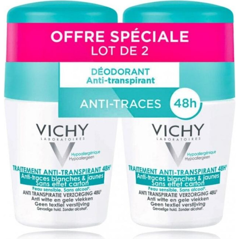 Vichy 48H intensīvs pretsvīšanas dezodorants rullītis 2 x 50 ml