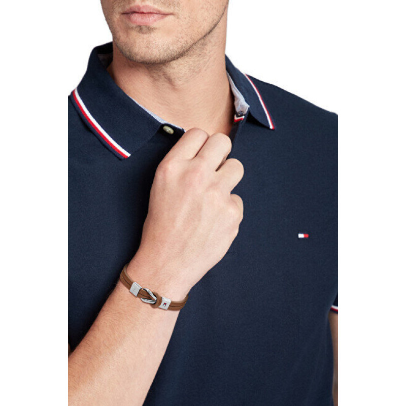 Tommy Hilfiger Moderna brūna ādas rokassprādze Braided Knot 2790441 sTH1248