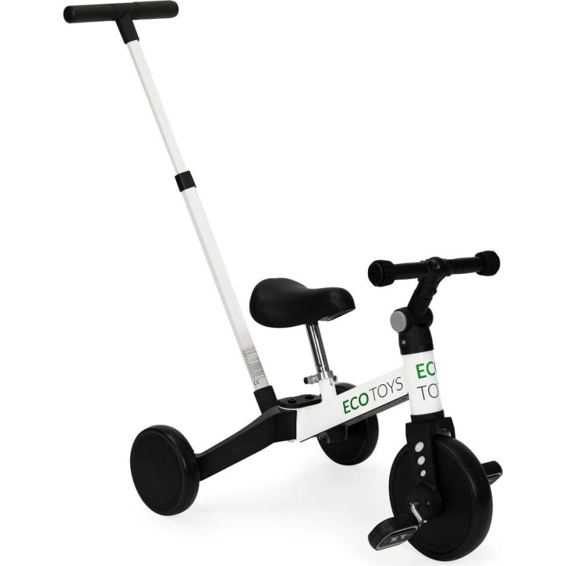 Daudzfunkcionāls balansa trīsritenis Ecotoys 2in1, balts/melns