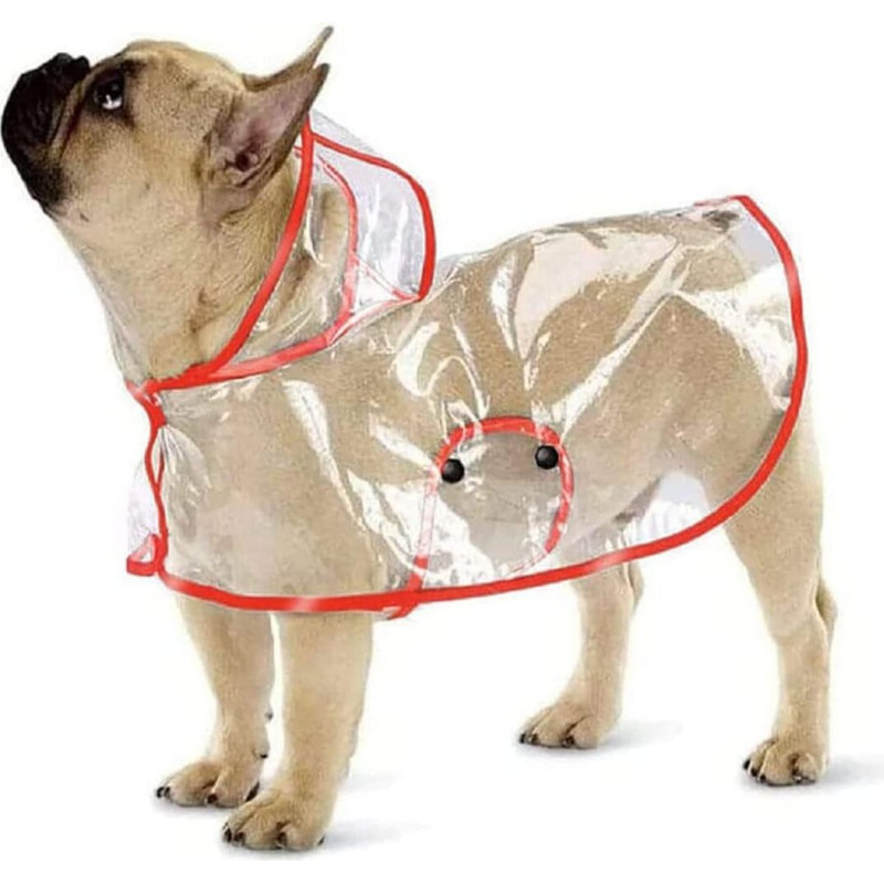 Ducomi Dogalize Suņu lietusmētele ar kapuci (sarkana, XXL)