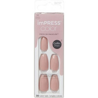 Pielīmējami nagi imPRESS Press-On Manicure Bare But Butter Short Nails Sumptuous, 30 gab., S izmērs
