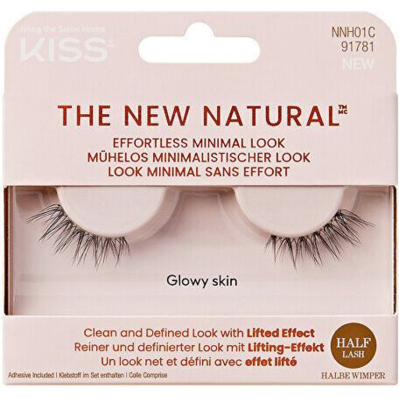 Uzlīmējamās skropstas Kiss The New Natural Half Lash Glowny Skin
