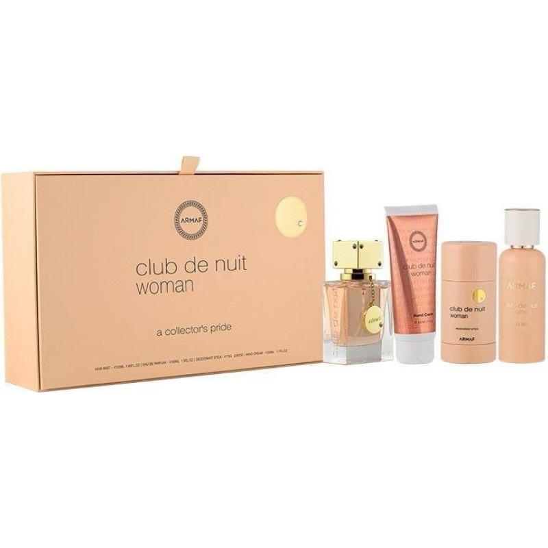 Komplekts Armaf Club De Nuit sievietēm: smaržas EDP, 30 ml + dezodorants zīmulis, 75 g + roku krēms, 50 ml + matu sprejs, 55 ml