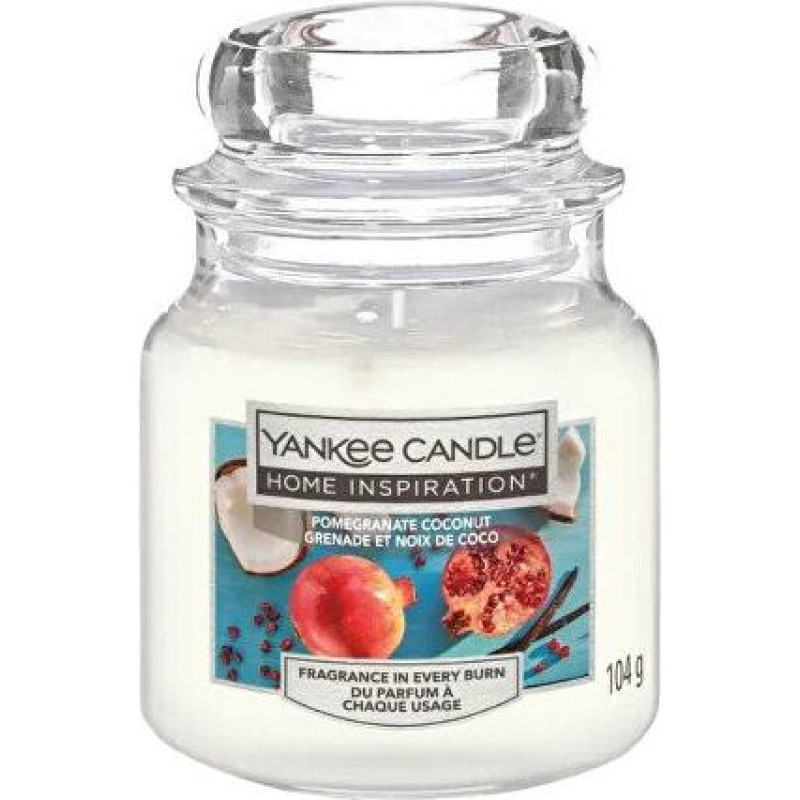 Aromātiskā svece Yankee Candle Home Inspiration Granāts un Kokoss, mazs stikls, 104 g