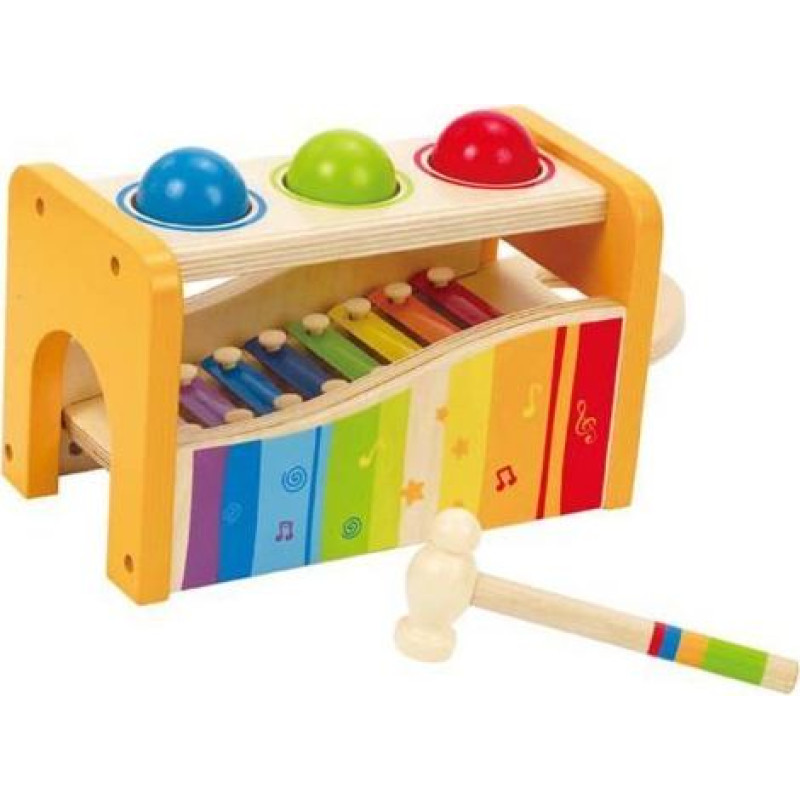 Hape E0305 trieciena xilofonos banka - Koka muzikālais attīstošais rotaļlieta