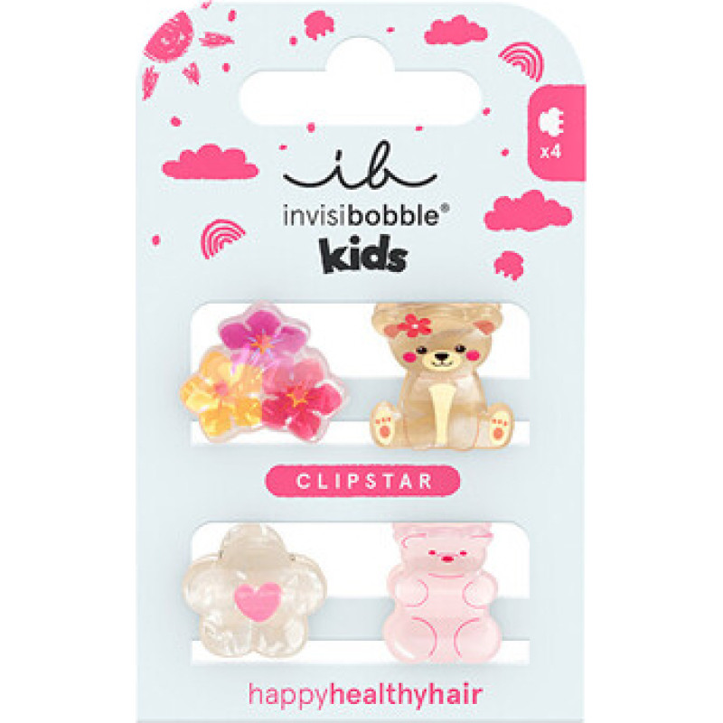 Invisibobble Clipstar Kids Bearly Bloomed - Skřipec do vlasů ( 4 ks )