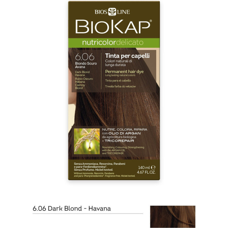NUTRICOLOR DELICATO - Matu krāsa - 6.06 Blond dark Havana 140 ml