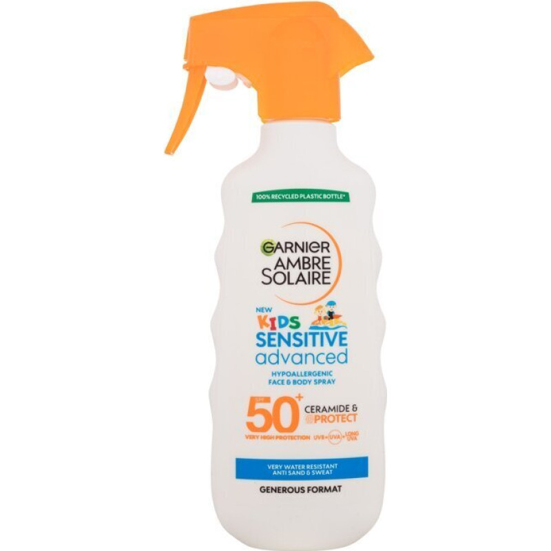 Sauļošanās aerosols bērniem Garnier Ambre Solaire Kids Sensitive Advanced SPF50+, 270 ml