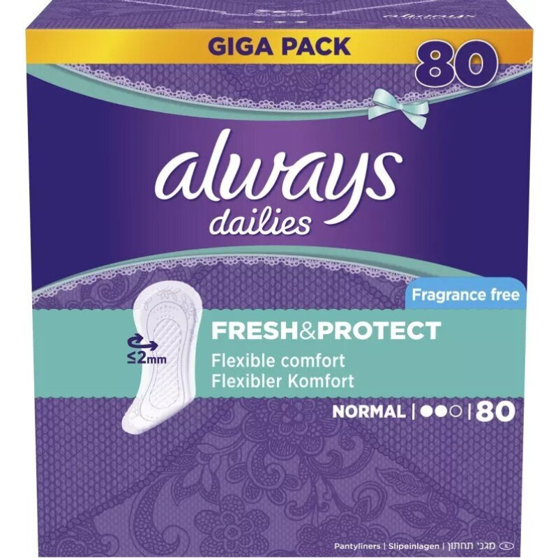 Higiēniskās ieliktņi Always Daily Normal, 80 gab.