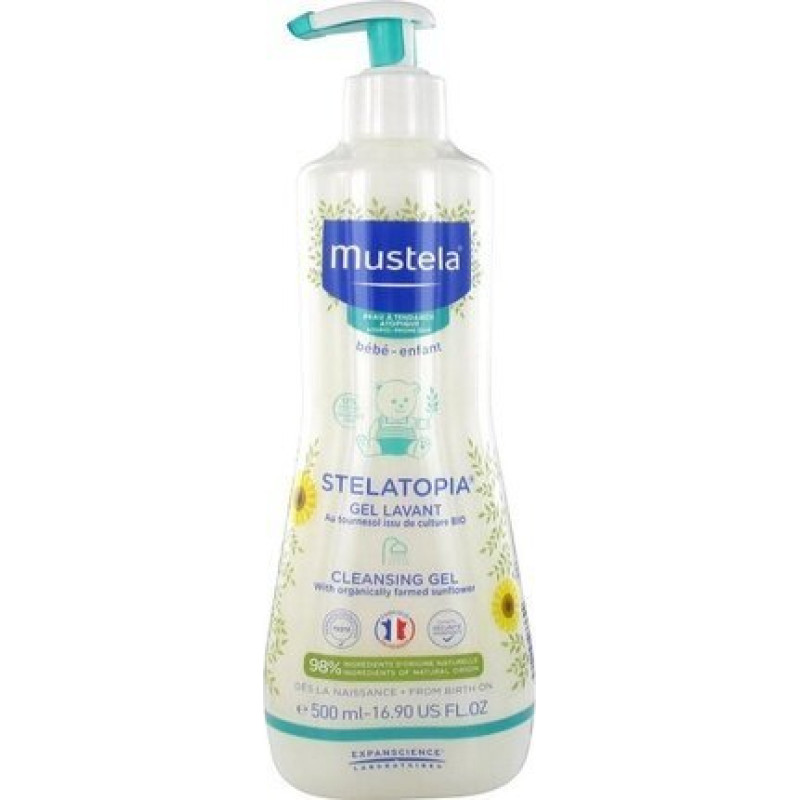 Mustela Bébé Stelatopia Cleansing Gel dušas želeja bērniem 500 ml