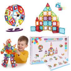 Multistore Magnetic Construction Blocks House Car Trailer Set 130 Pieces