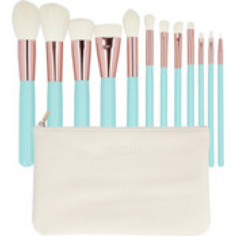 Mimo Makeup Brush Set Turquoise (12 pcs)