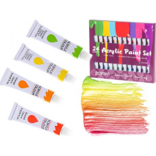 Akrila mākslas krāsas daudzkrāsainas 24 tūbiņas