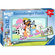 Puzles 2 x 12 gabali: Izpriecājoties ar Bluey