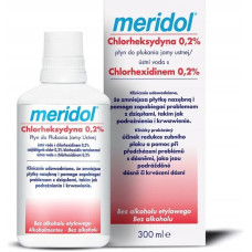 Mutes skalošanas līdzeklis „meridol Chlorhexidine 0,2%“ 300 ml intensīva smaganu kopšana un aplikuma kontrole