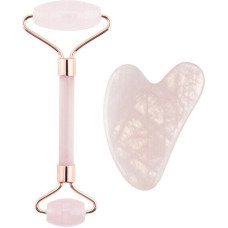 Sejas rullis un Guasha rozā masažieris Rose Quartz Jade Roller and Gua Sha Set