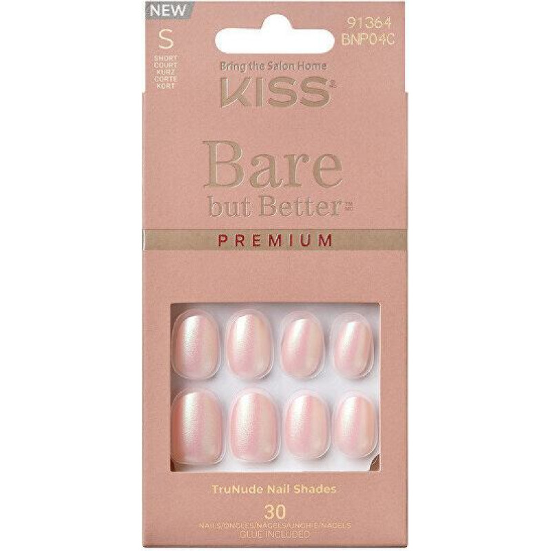 Līmējamie nagi Kiss Bare But Better Premium, Mocha, 30 gab.
