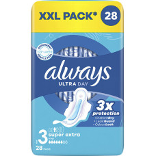 Always Ultra Dienas Super Extra Quatro higiēniskās paketes, 28 gab.