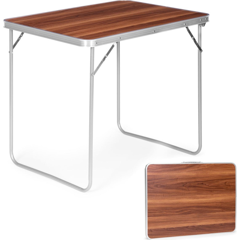 Multigarden Camping table, folding picnic table, 80x60 cm, brown, MultiGarden