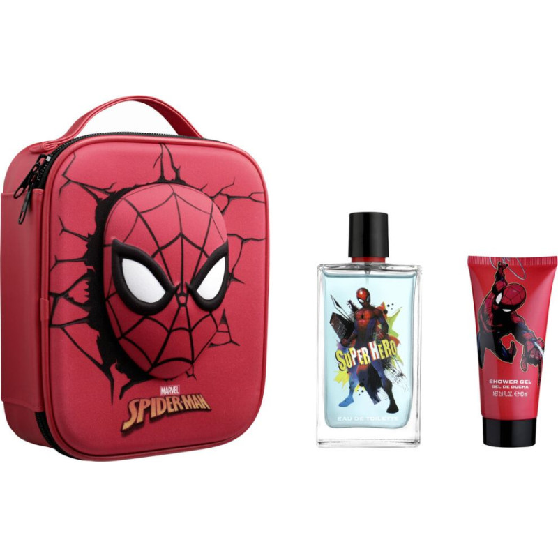 Komplekts Marvel Spider - Man zēniem: EDT 100 ml + dušas želeja 60 ml + kosmētikas somiņa