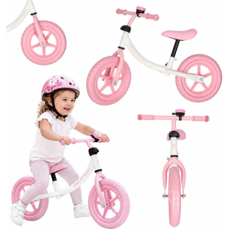 Rowerek biegowy Trike Fix Balance z dzwonkiem różowy
