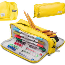 Skolas penālis Trīskāršs tualetes futrālis 3in1 dzeltens