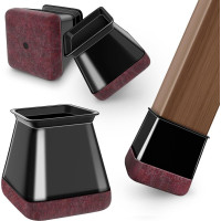 24 kvadrātveida krēslu kāju vāciņu iepakojums, 39-51 mm