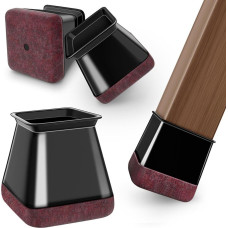 24 kvadrātveida krēslu kāju vāciņu iepakojums, 39-51 mm