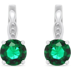 Brilio Silver Luksusa sudraba auskari ar zaļiem cirkoniem EA548WG sBS2125