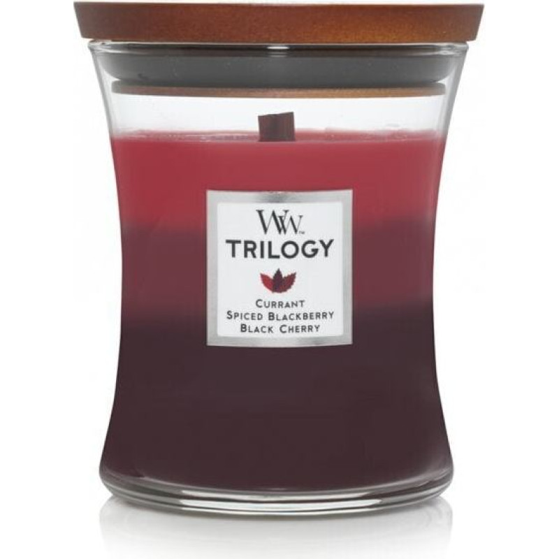 WoodWick aromātiskā svece Trilogy Saules nogatavinātas ogas, 275 g