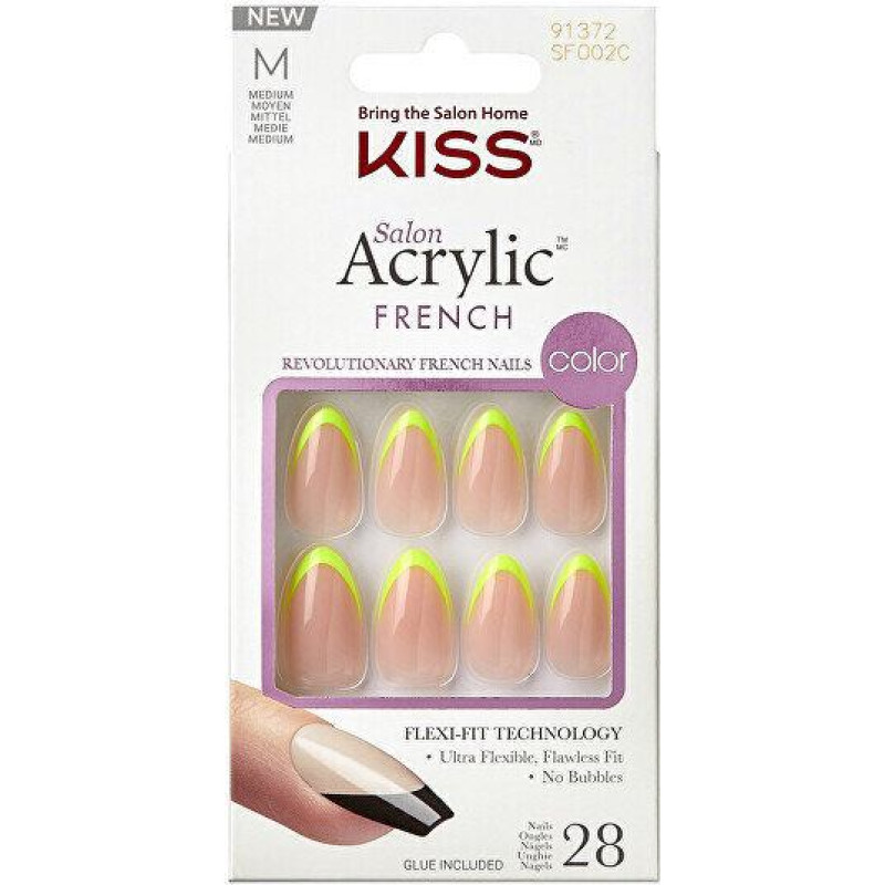 Mākslīgie nagi Kiss Salon Acrylic French Hype, 28 gab.