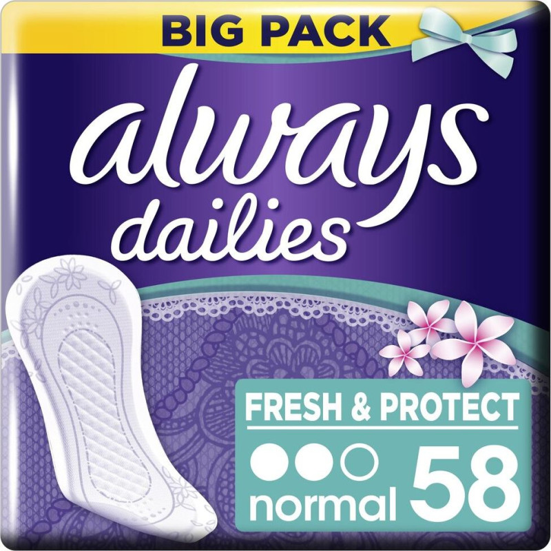 Biksīšu ieliktnīši Always Fresh Normal 58 gab.
