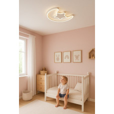 Griestu plafons LED sienas lampa – Mēness dizains ar tālvadības pulti