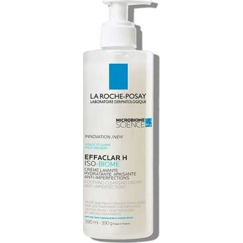 La Roche-Posay Effaclar H Iso-Biome Mitrinoša Nomierinoša Tīrīšanas Krēms Anti-Irregularitātēm 390 ml
