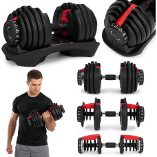 Movepro Adjustable Cast Iron Dumbbell with Stand 2.5&ndash;24 kg ModernHome