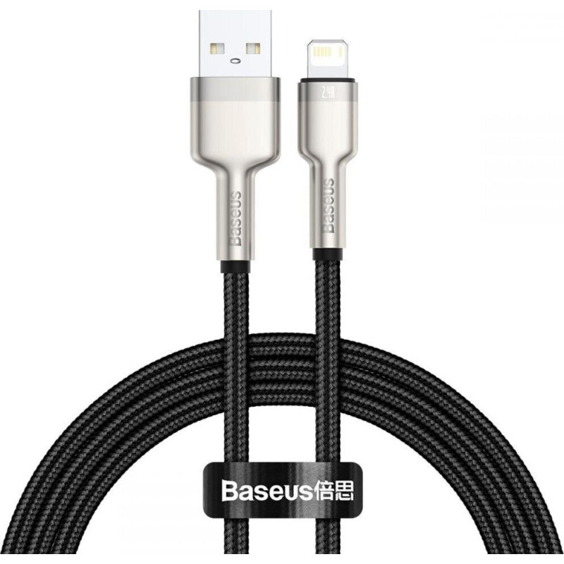 Baseus kabelis Cafule Metal USB - Lightning 1,0 m 2,4A melns
