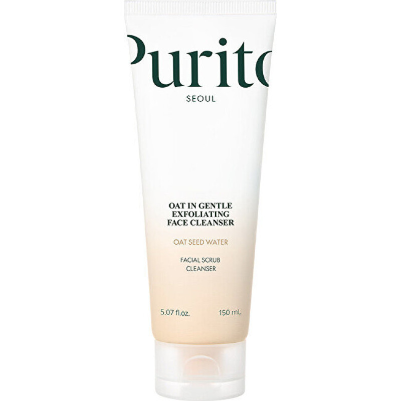 Sejas mazgāšanas līdzeklis Purito Oat-In Gentle Exfoliating 150 ml, mitrinošs un bez smaržas