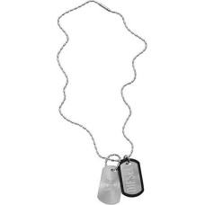 Vīriešu tērauda kaklarota ar militāro insigniju DX1553040